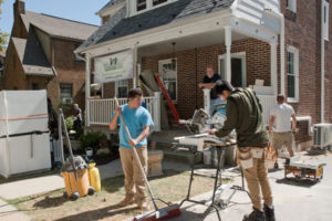 volunteers working on the Restoring Hope project