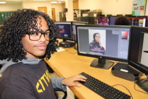 ITW student working on web graphics